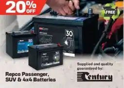 Repco Repco Passenger, SUV & 4x4 Batteries offer