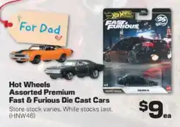 Repco Hot Wheels Assorted Premium Fast & Furious Die Cast Cars offer