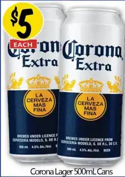 NQR Corona Lager 500mL Cans offer