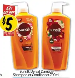 NQR Sunsilk Defeat Damage Shampoo or Conditioner offer