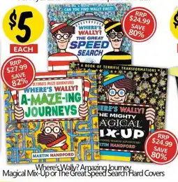 NQR Where's Wally? Amazing Journey, Magical Mix-Up or The Great Speed Search Hard Covers offer