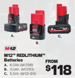 Repco M12 REDLITHIUM Batteries offer