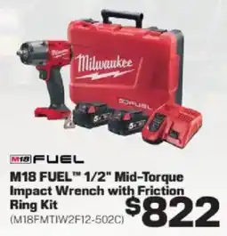 Repco Milwaukee M18 FUEL 1/2" Mid-Torque Impact Wrench with Friction Ring Kit offer