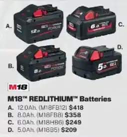 Repco M18 REDLITHIUM Batteries offer