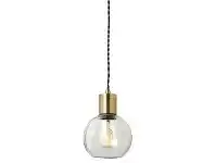 LivingStyles Parlour Sphere Glass Pendant Light, Clear / Antique Brass offer