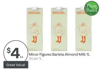 IGA Minor Figures Barista Almond Milk offer