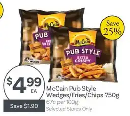 IGA McCain Pub Style Wedges/Fries/Chips offer