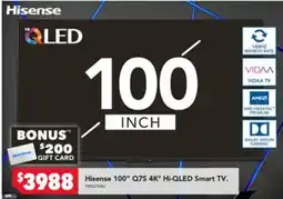 Harvey Norman Hisense 100" Q7S 4K Hi-QLED Smart TV offer