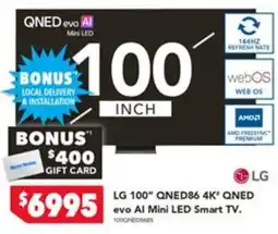 Harvey Norman LG 100" QNED86 4K" QNED evo AI Mini LED Smart TV offer