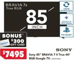 Harvey Norman Sony 85" BRAVIA 7 II True 4K RGB Google TV offer