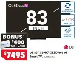 Harvey Norman LG 83" C6 4K OLED evo AI Smart TV offer