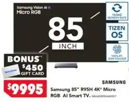 Harvey Norman Samsung 85" R95H 4K Micro RGB AI Smart TV offer