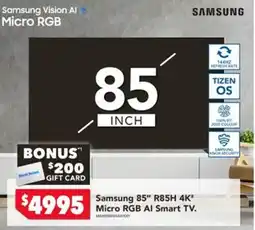 Harvey Norman Samsung 85" R85H 4K Micro RGB AI Smart TV offer