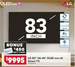 Harvey Norman LG 83" G6 4K OLED evo AI Smart TV offer