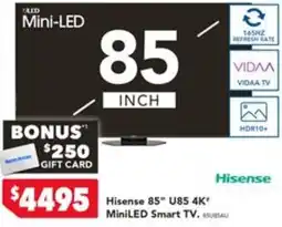 Harvey Norman Hisense 85" U85 4K" MiniLED Smart TV offer