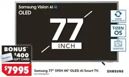 Harvey Norman Samsung 77" S95H 4K" OLED AI Smart TV offer