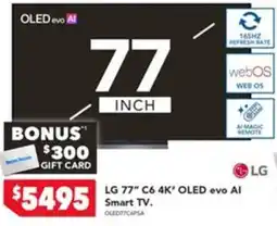 Harvey Norman LG 77" C6 4K OLED evo AI Smart TV offer