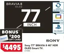 Harvey Norman Sony 77" BRAVIA 8 4K HDR OLED Smart TV offer