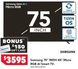 Harvey Norman Samsung 75" R85H 4K Micro RGB AI Smart TV offer