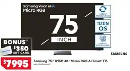 Harvey Norman Samsung 75" R95H 4K Micro RGB AI Smart TV offer