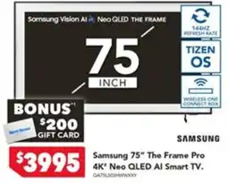 Harvey Norman Samsung 75" The Frame Pro 4K Neo QLED AI Smart TV offer