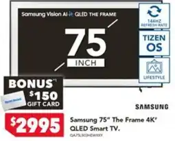 Harvey Norman Samsung 75" The Frame 4K QLED Smart TV offer