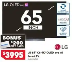 Harvey Norman LG 65" C6 4K OLED evo AI Smart TV offer