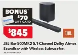 Harvey Norman JBL Bar 500MK2 5.1-Channel Dolby Atmos Soundbar with Wireless Subwoofer offer