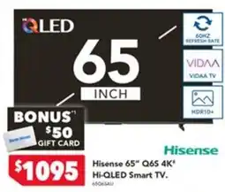 Harvey Norman Hisense 65" Q6S 4K" Hi-QLED Smart TV offer