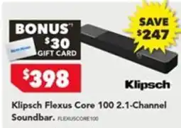Harvey Norman Klipsch Flexus Core 100 2.1-Channel Soundbar offer
