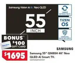 Harvey Norman Samsung 55" QN80H 4K" Neo QLED AI Smart TV offer