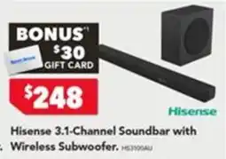 Harvey Norman Hisense 3.1-Channel Soundbar with Wireless Subwoofer offer