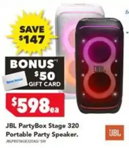Harvey Norman JBL PartyBox Stage 320 Portable Party Speaker offer