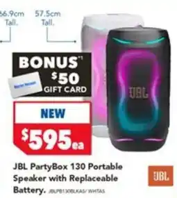 Harvey Norman JBL PartyBox 130 Portable Speaker with Replaceable Battery offer