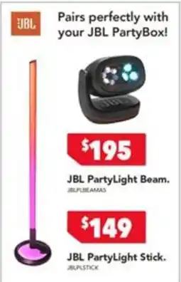 Harvey Norman JBL PartyLight Beam offer