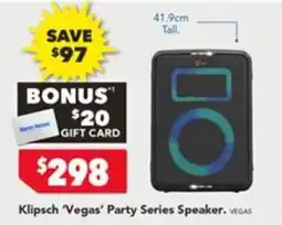 Harvey Norman Klipsch 'Vegas' Party Series Speaker offer