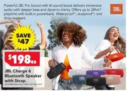 Harvey Norman JBL Charge 6 Bluetooth Speaker with Strap offer