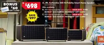 Harvey Norman JBL Authentics 500 Hi-Fidelity Smart Home Speaker offer