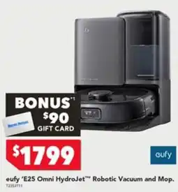 Harvey Norman eufy 'E25 Omni HydroJet' Robotic Vacuum and Mop. offer
