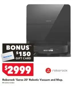 Harvey Norman Roborock 'Saros 20' Robotic Vacuum and Mop offer