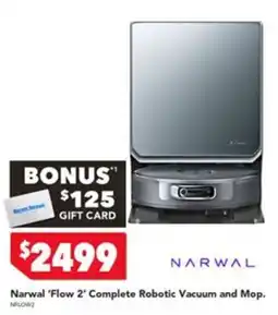 Harvey Norman Narwal 'Flow 2' Complete Robotic Vacuum and Mop offer