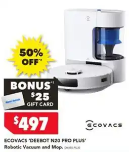 Harvey Norman EcoVacs 'Deebot N20 Pro Plus' Robotic Vacuum and Mop offer