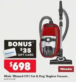 Harvey Norman Miele 'Blizzard CX1 Cat & Dog' Bagless Vacuum offer