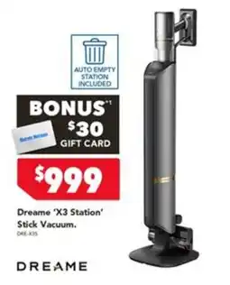 Harvey Norman Dreame 'X3 Station' Stick Vacuum offer
