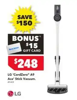 Harvey Norman LG 'CordZero' A9 Ace' Stick Vacuum. offer