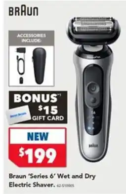 Harvey Norman Braun 'Series 6' Wet and Dry Electric Shaver offer