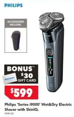 Harvey Norman Philips 'Series i9000' Wet&Dry Electric Shaver with SkinIQ. offer