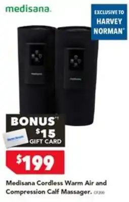 Harvey Norman Medisana Cordless Warm Air and Compression Calf Massager offer