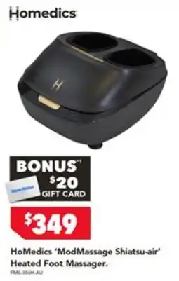 Harvey Norman HoMedics 'ModMassage Shiatsu-air' Heated Foot Massager offer