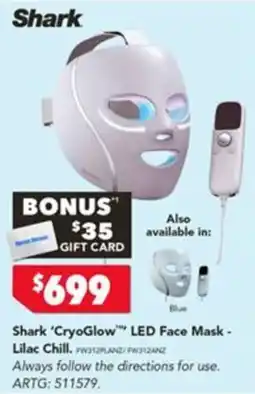 Harvey Norman Shark 'CryoGlow' LED Face Mask - Lilac Chill offer
